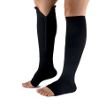 Compresión Calcetines con punta abierta Soporte para piernas Medias unisex Calcetines con cremallera en la rodilla